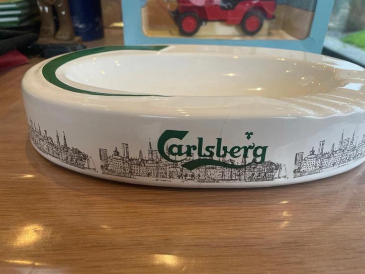 Carlsberg keramische rode Fontai keramische asbak, Verzamelen, Biermerken, Gebruikt, Overige typen, Overige merken, Ophalen of Verzenden