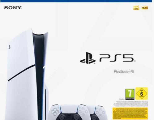 PS 5 Slim Disc Edition 1 TB + Extra Controller Wit, Games en Spelcomputers, Spelcomputers | Sony PlayStation 5, Nieuw, Playstation 5