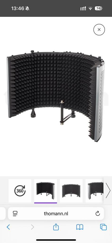 Microfoon isolatiescherm XL Thomann T.bone, Muziek en Instrumenten, Microfoons, Zo goed als nieuw, Ophalen