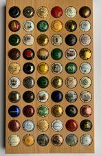 Champagnecapsules 60 stuks op houten verzamelbord (nr 2), Ophalen, Gebruikt, Champagne