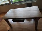 Massief houten tafel met schuif.   L 1.60 m b 0.90 h 0.78, Huis en Inrichting, Tafels | Eettafels, Ophalen, Gebruikt