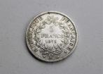 zilveren munt 5 Francs, Frankrijk, 1875, Zilver, België, Ophalen, Losse munt