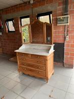 Commode met marmerenblad en spiegel, Huis en Inrichting, Ophalen, Gebruikt, Hout