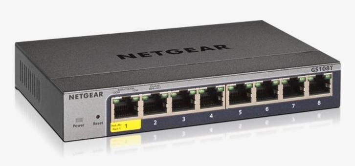 Netgear Gigabit Switch 8 Poorten Managed ProSafe GS108Tv2, Computers en Software, Netwerk switches, Zo goed als nieuw, Ophalen