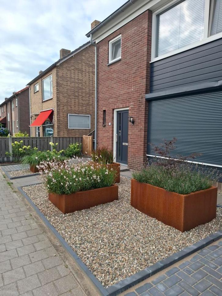 Mooie cortenstaal bloem- of plantenbakken.  Op maat gemaakt!, Tuin en Terras, Bloembakken en Plantenbakken, Nieuw, Binnen, Ophalen of Verzenden