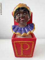 Authentiek etalage beeld zwarte Piet op veer - 22cm, rood, Verzenden