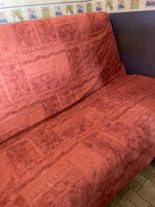Clic Clac zetel, Huis en Inrichting, Zetels | Zetels en Chaises Longues, Gebruikt, Minder dan 150 cm, 150 cm of meer, Stof, Ophalen