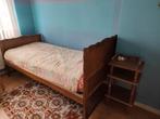 Lit 1 personne en chêne + table., Maison & Meubles, Enlèvement