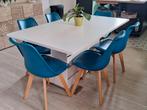 Eetkamer, uitschuifbare tafel + 6 stoelen, Huis en Inrichting, Ophalen, Gebruikt