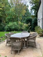Tuinset luxe rattan tuinstoelen/ teaktafel, Ophalen, Zo goed als nieuw, Rotan, Tuinset