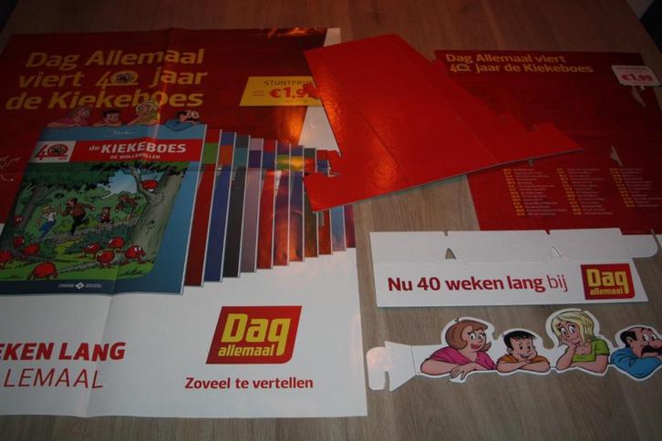 Promotie items ,de Kiekeboes ,Dag Allemaal ,poster ,display, Verzamelen, Stripfiguren, Zo goed als nieuw, Plaatje, Poster of Sticker