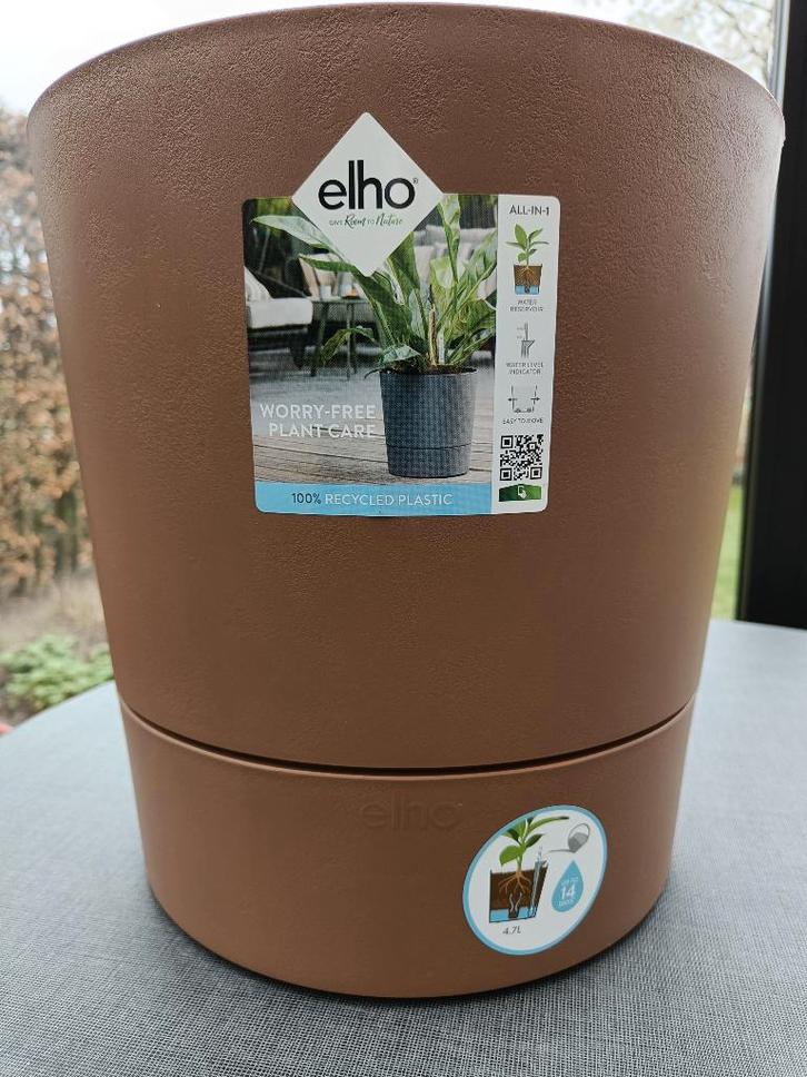 Bloempot Elho. Greensense aqua care round. Diameter: 35 cm., Tuin en Terras, Bloempotten, Nieuw, Kunststof, Binnen, Balkon, Minder dan 40 cm