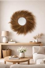 Grand miroir mural boho Ø100 cm - comme neuf, Rond, Comme neuf, Enlèvement, 100 à 150 cm