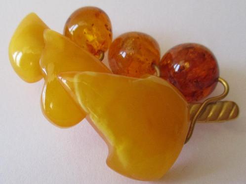 BA01- BROCHE Butterscotch-AMBER-ALS NIEUW 5cm.x 3½cm., Handtassen en Accessoires, Antieke sieraden, Broche, Overige materialen