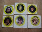 Vintage ronde gele Joepie Stickers 7 23 29 52 61 85, Verzamelen, Ophalen of Verzenden, Foto of Kaart