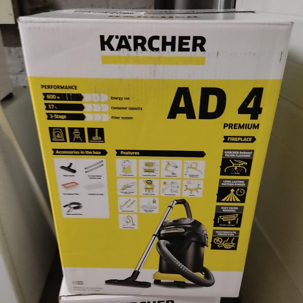 Aspirateur à cendres Karcher neuf AD 4 PREMIUM, Electroménager, Aspirateurs, Neuf, Aspirateur, Réservoir, Enlèvement