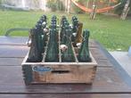 Decoratieve vintage flesjes in bak, Maison & Meubles, Accessoires pour la Maison | Vases, Enlèvement, Utilisé, Vert