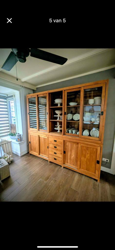 Buffetkast teak een geweldige grote, Huis en Inrichting, Kasten | Buffetkasten, Gebruikt, 200 cm of meer, 200 cm of meer, 25 tot 50 cm