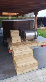 Hottub op aanhanger, Ophalen, Gebruikt, Afdekzeil, Vast
