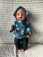 310. Babyborn: Nieuwe blauwe hoodie met hondjes+ broek, Ophalen of Verzenden, Nieuw, Babypop