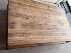 Salontafel 2 levels op wieltjes, Ophalen, Gebruikt, 100 tot 150 cm, Industrieel landelijk