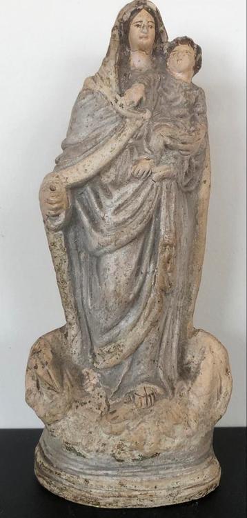 Madonna, terracotta gepolychromeerd, ca. 1840 Dewez/Namen beschikbaar voor biedingen