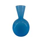 Petit vase en opaline bleue