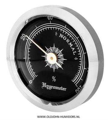 AHM13 ANGELO HUMIDOR HYGROMETER 45/35 MM  ZWARTE WIJZERPLAAT beschikbaar voor biedingen