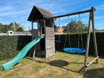Groot houten speeltoestel met glijbaan, schommels en huisje, Kinderen en Baby's, Ophalen