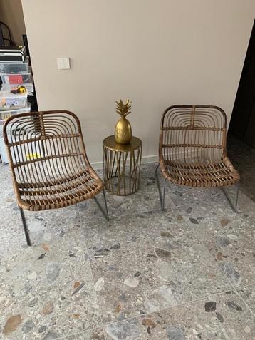 2 x toffe rotan / riet (tuin/terras) stoelen Boho  beschikbaar voor biedingen