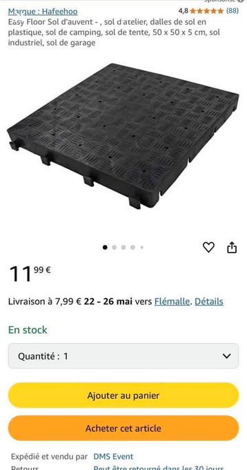 8 nieuwe harde kunststof vloertegels 50x50x5 (2 m2) beschikbaar voor biedingen