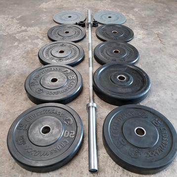 Crossmaxx bumper plates set + crossmaxx IWF competion barbel beschikbaar voor biedingen