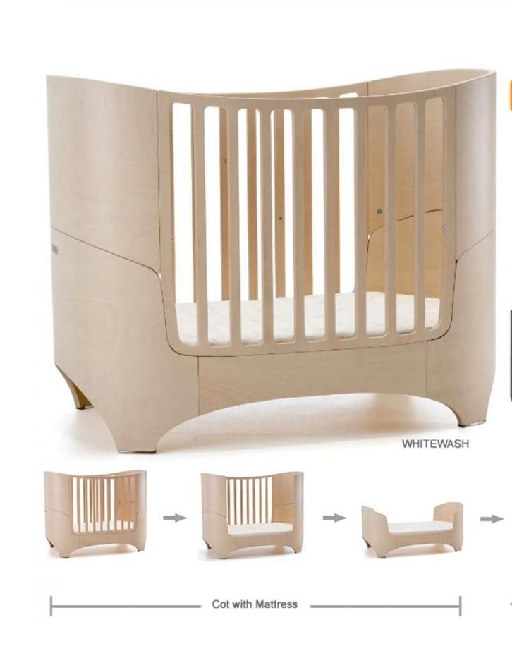Leander Classic Whitewash babybed / meegroeibed / kinderbed, Kinderen en Baby's, Kinderkamer | Bedden, Gebruikt, Ophalen