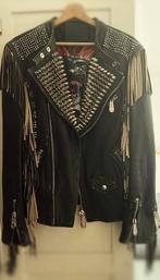 Philipp Plein Studded Leren Jas met Franjes, Ophalen of Verzenden, Zo goed als nieuw, Maat 38/40 (M), Zwart
