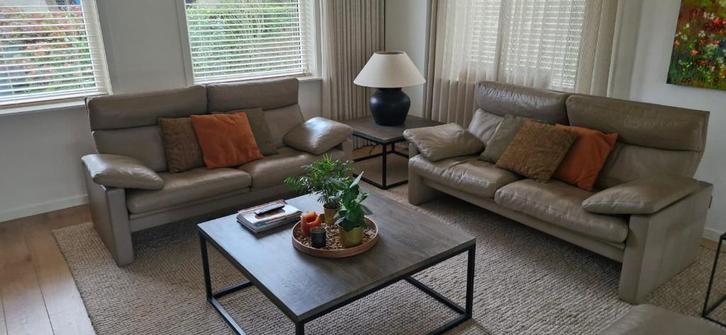 salon  1X  leder tweezit, Huis en Inrichting, Zetels | Zetels, Zo goed als nieuw, Rechte bank, Tweepersoons, 150 tot 200 cm, 75 tot 100 cm