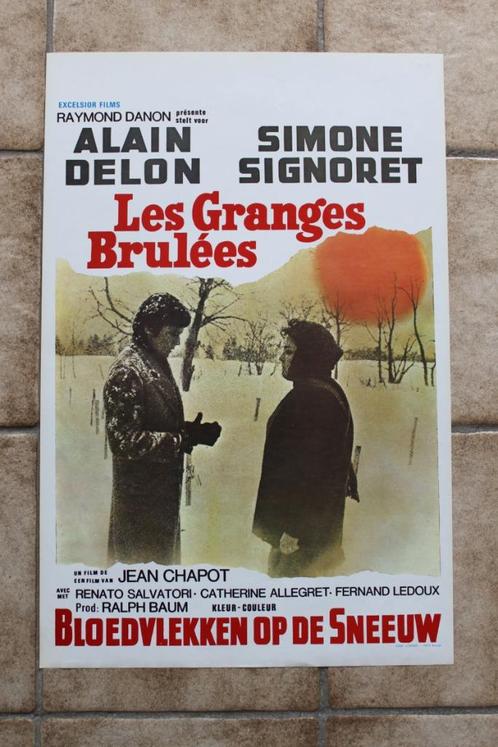 filmaffiche Alain Delon Les Granges Brulées 1973 filmposter, Collections, Posters & Affiches, Comme neuf, Cinéma et TV, A1 jusqu'à A3