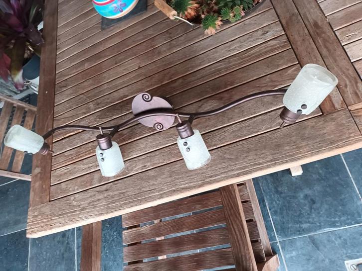 Moderne luster staaf met 4 lampen, Huis en Inrichting, Lampen | Spots, Zo goed als nieuw, Led, Ophalen