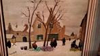 Schilderij sneeuwlandschap in begijnhof, Ophalen