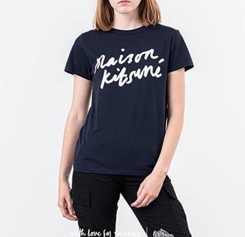 T-SHIRT MAISON KITSUNÉ LOGO TEE - Neuf t-shirt L bleu marine