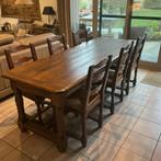Massief eiken tafel + 6 stoelen ( copy-antiek), Ophalen
