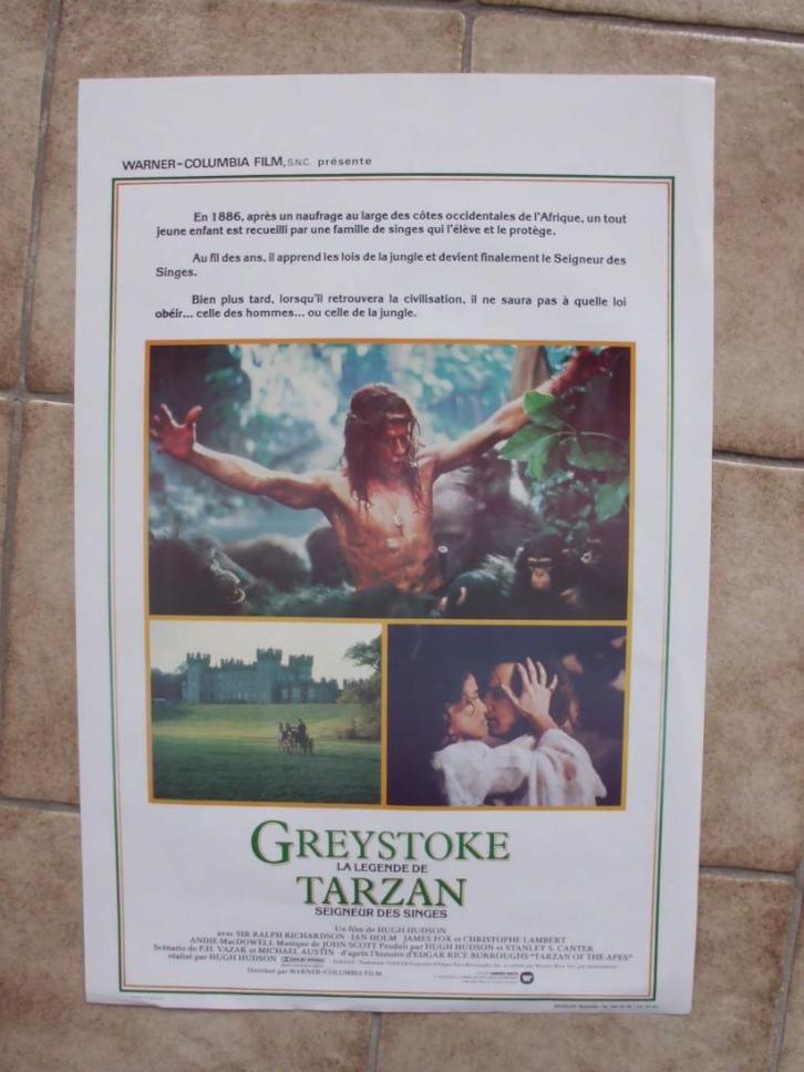 filmaffiche Greystoke, The Legend Of tarzan 1984 filmposter, Verzamelen, Posters, Zo goed als nieuw, Film en Tv, A1 t/m A3, Rechthoekig Staand