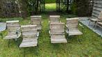6 chaises de jardin vintage avec accoudoirs en très bon état, Jardin & Terrasse, Comme neuf, Bois, Enlèvement ou Envoi