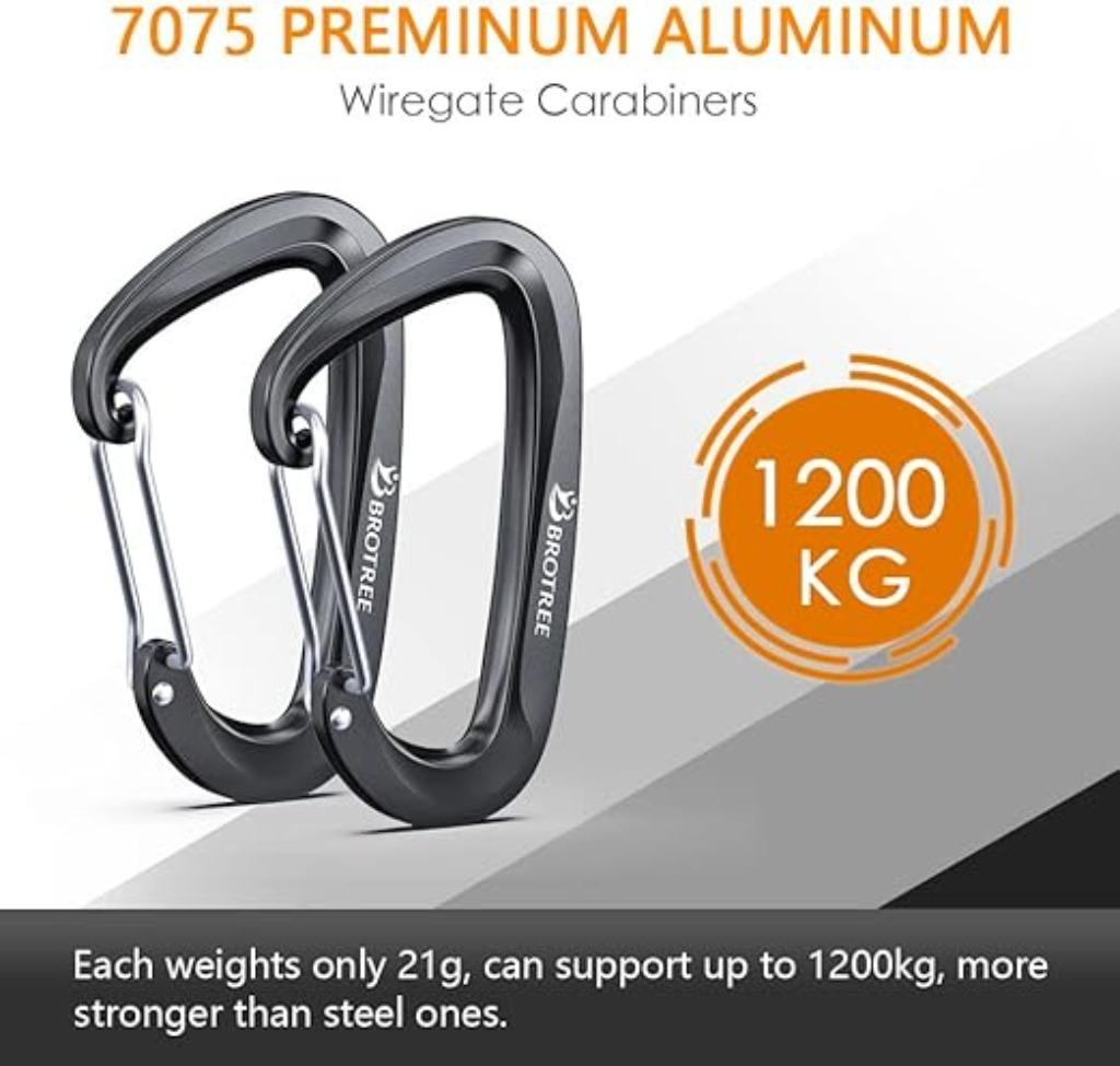 Mousqueton tactique | 8 cm | Forme en D | Nouveau, Sports & Fitness, Escalade, Neuf, Brotee, -, Envoi