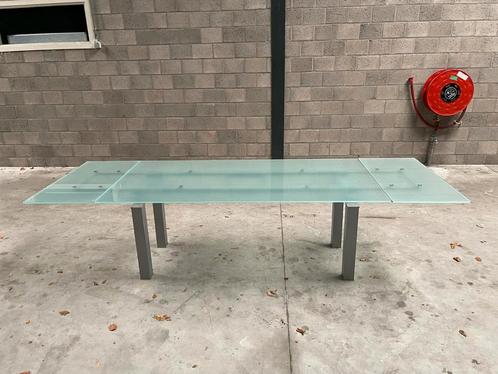 Glazen tafel, Huis en Inrichting, Tafels | Eettafels, Zo goed als nieuw, Ophalen