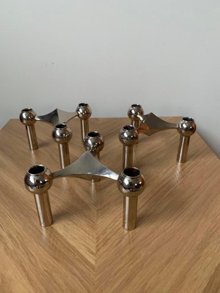 3 vintage Nagel kaarsenhouders 35€/p, Huis en Inrichting, Woonaccessoires | Kandelaars en Kaarsen, Gebruikt, Metaal, Ophalen