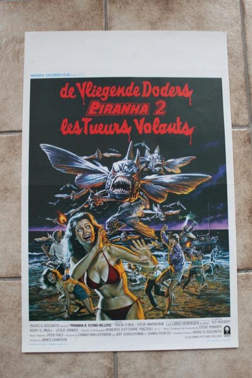 filmaffiche Piranha 2 1981 filmposter, Collections, Posters & Affiches, Comme neuf, Cinéma et TV, A1 jusqu'à A3, Rectangulaire vertical