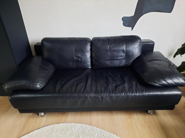zwart design nappa lederen salon Rolf Benz, Huis en Inrichting, Zetels | Complete zithoeken, Gebruikt, Leer, Ophalen