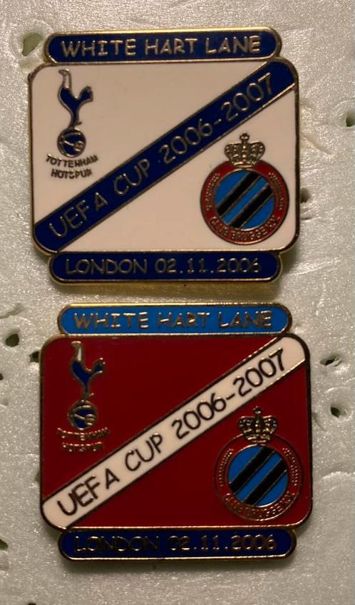 PIN Club Brugge FC BRUGES TOTTENHAM Hotspur 4 euro het stuk, Verzamelen, Speldjes, Pins en Buttons, Zo goed als nieuw, Speldje of Pin