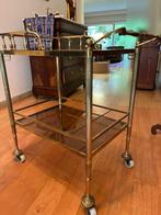 Serveertafel - koper en gals op wielen, Antiek en Kunst, Ophalen