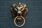 Forse aluminium-messingkleur impressie volle leeuwenkop., Antiek en Kunst, Kunst | Beelden en Houtsnijwerken, Ophalen of Verzenden